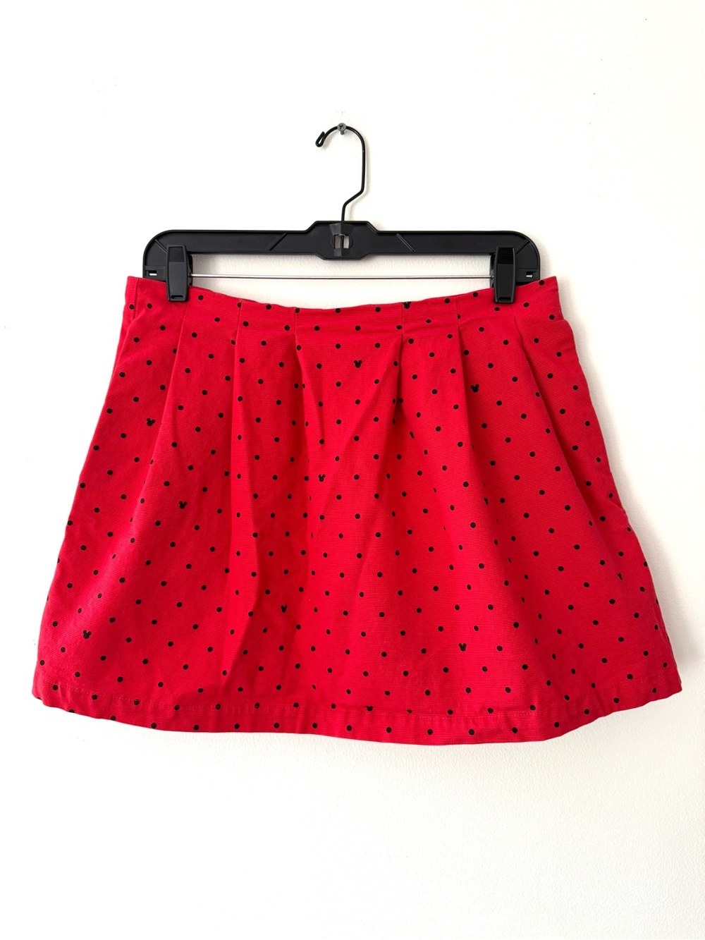 Disney Store Oh My Disney Hidden Mickey Red Polka Dot Pleated Mini Skirt Size L